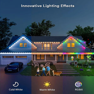 15M Outdoor Eaves LED Light String Kit Controller Work With Alexa Google Home Assistant Eaves Light Party Christmas Decoration