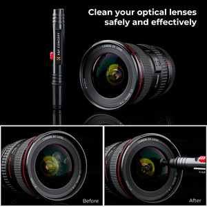 K&F Concept Lenses Cleaning Pen Double-sided Carbon Head Camera Lenses Cleaning Brush for Nikon Canon Leica Sony DSRL SRL Camera