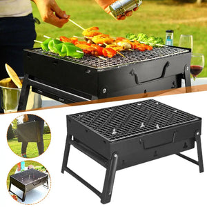 Folding Barbecue Grill Outdoor Portable High Temperature Grill Resistant Assembly Household Easy Charcoal Charcoal H8P9 - Stereotech