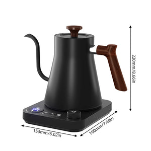 0.9L Electric Gooseneck Kettle 1200W Water Boiler NTC Temperature Control LCD Display Auto Shut Off Pour Over Coffee Tea Kettle - Stereotech