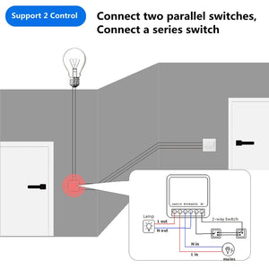 Tuya 16A MINI Wifi Smart Switch DIY 2-way Control Relay Timer For Smart Life Work With Alexa Google Home Yandex Alice