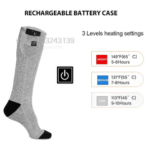 Winter Heated Socks Rechargeable Heating Socks With Battery Case Heated Socks Warmth Outdoor Heated Boots Snowmobile Winter Ski