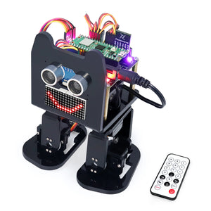 Freenove Bipedal Robot Kit for Raspberry Pi Pico (W), LED Matrix, Obstacle Avoidance, RGB Lights, Buzzer, Speaker, Remote, App