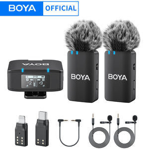 BOYA BOYAMIC Wireless Lavalier Lapel Microphone for iPhone Android Smartphone ipad Cameras YouTube Broadcast Live Streaming Vlog