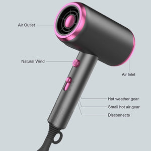 NEW High-Power 1800W Ionic Hair Dryer with Diffuser Comb Brush Attachment for Constant Temperature Hair Care, No Damage Blow Dry