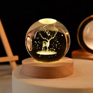 LED Crystal Ball Table Lamp USB Night Light 3D Moon Planet Galaxy Decor for Home Table Lamp Party Toys for Kids Adult Xmas Gifts