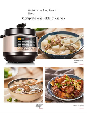 110V/220V Kitchen Smart Appliance with High-Pressure Dual Pots, Non-Stick Interior and Steaming Function, Electric Rice Cooker