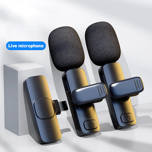 Wireless Lavalier Microphone Portable Audio Video Recording Mini Mic For iPhone Android Live Broadcast Gaming Phone Mic 2024 NEW - Stereotech