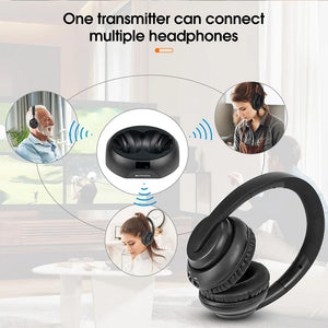 Wireless Headphone TV Watching Rechargeable Wireless Earphone with Transmitter Support Coaxial Fiber 3.5 AUX RCA