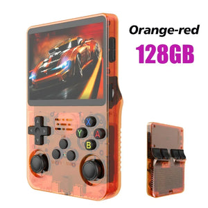 128G Open Source R36S Video Game Console Linux System 3.5 Inch IPS Screen Orange Portable Pocket Video Player 64GG best Games