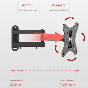 Full Motion TV Wall Mount Brackets Swivel Tilts Articulating Extension, Corner TV Mount for 13-27" TVs Monitors Max VESA 100x100