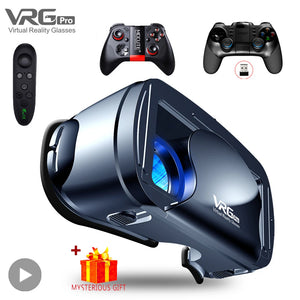 VRG Pro VR Glasses Virtual Reality Headset Devices Viar 3D Helmet Goggles Lenses Smart For Smartphone Cell Phone With Controller