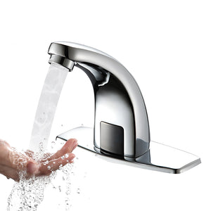 Kitchen Faucet Touchless Battery Operated Automatic Motion Sensor Hands Free Electronic Infrared Smart Bathroom Faucet 1 Hole