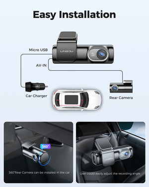 LINGDU Dash Cam LD01 4K Front and Rear 1080P Dual Dash Camera Voice Control 24 Hours Parking Mode Car DVR Dash Cam for Cars 블랙박스