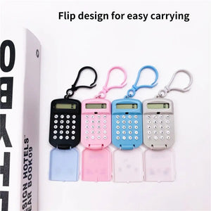 Useful Mini Calculator  Innovative Compact Calculator Keychain  Cartoon Digital Calculator with Key Ring - Stereotech