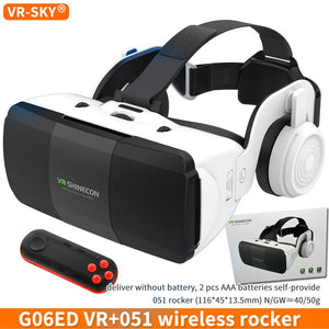 VR Virtual Reality Cinema 3D Glasses Box Headset Wearable Helmet G06ED VR For IOS Android 4.7-7.8inch Smartphone