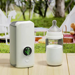 Portable Bottle Warmer USB Rechargeable Battery-Powered Wireless Baby Milk Warmer for Breastmilk or Baby Formula