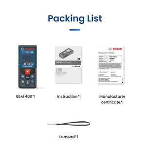 Bosch GLM 400 Laser Rangefinder Multi Modes Distance Meter 40m Range High Precision Color Screen Laser Tape Measurement Tools