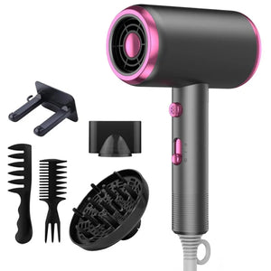 NEW High-Power 1800W Ionic Hair Dryer with Diffuser Comb Brush Attachment for Constant Temperature Hair Care, No Damage Blow Dry