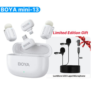 BOYA BOYA Mini Wireless Lavalier Microphone for iPhone Android USB-C Smartphones DSLR Cameras Gaming Live Streaming Youtube Vlog