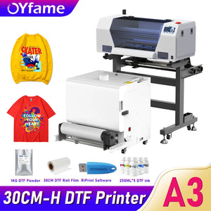 OYfame 33CM DTF Printer A3 For Epson XP600 Directly To Film a3 tshirt printing machine a3 Impresora Dtf with DTF shaking machine