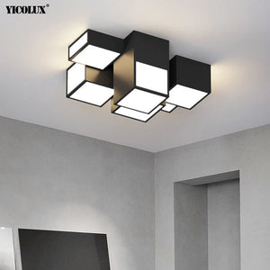 Remote Dimming Black White New Modern LED Chandelier Lights Living Dining Room Pendant Bedroom Hall Bar Lamps Indoor Lighting