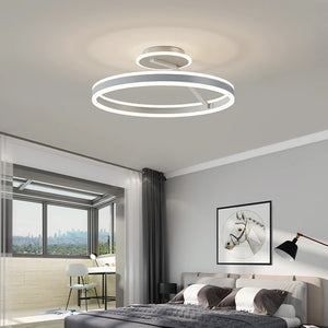 New Nordic LED Dimmable Chandelier For Bedroom Restaurant Kitchen Study Ring Ceiling Chandelier Room Chandelier Decoration