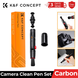 K&F Concept Lenses Cleaning Pen Double-sided Carbon Head Camera Lenses Cleaning Brush for Nikon Canon Leica Sony DSRL SRL Camera