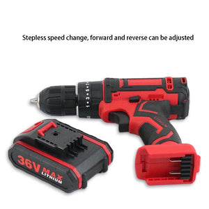 36V 1000W Electric Impact Drill 3 in 1 Electric Cordless Lithium-Ion Battery Mini Electric Power Screwdriver 2 Speed Power Tools