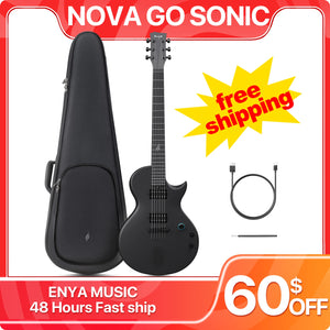 Enya Electric Guitar Nova Go Sonic Smart Electric Carbon Fiber Guitarra with Wireless Speaker, Onboard Presets, Charging Cable