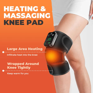 Eletric Heated Knee Massager Leg Joint Heating Vibration Massage Elbow Shoulder  3 in 1 Pain Reliever Support Thermal Knee Pad