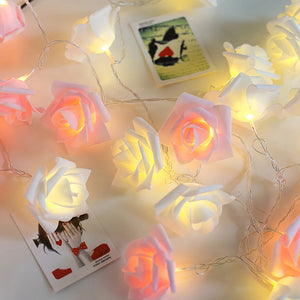 1.5/3m LED Rose Flower String Lights Battery Garland Artificial Bouquet Foam Fairy Lights For Valentine's Day Wedding Decoration