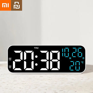 Youpin Xiaomi Digital Alarm Clock Temperature Date Week Display Night Mode Table Clock 12/24H Desktop Electronic LED Alarm Clock