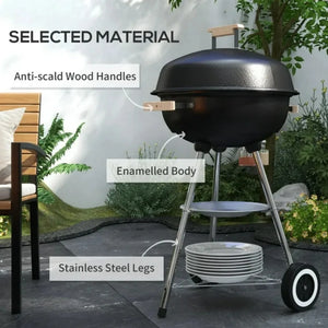Barbecue Brazier Portable Charcoal BBQ Grill Camping Furnace Outdoor Camp Cooker W/ Wheels Electric Grills Garden Supplies Bar