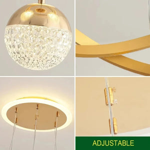 Modern Minimalist LED Lights Dining Room Bedroom Kitchen Clothing Store Decoration Ceiling LED Circular Chandelier