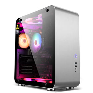 Golden field Mate4 Aluminum Alloy Toughened glass side penetration MINI computer small case ATX/MATX/ Mini-ITx - Stereotech