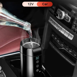 350ml 12V Smart Touch Car Heating Cup Electric Temperature Adjustable Thermos Insulation Water Kettle Mug Car Accessories