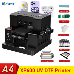 A4 UV Printer For Epson XP600 Printing Machine UV Flatbed Printer with Varnish UV DTF Printer For Wood Metal Acrylic Phone Case