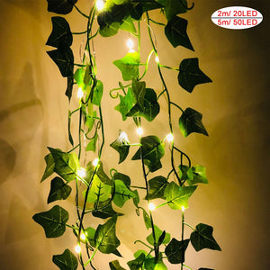 LED Fairy String Lights 2M 20LED Maple Leaf Garland Christmas Fairy Lights for Fence Home Bedroom Wall Patio Decoration