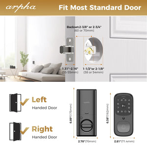 Graffiti Smart Door Lock, Waterproof Fingerprint Lock with WIFI, APP, Visual Doorbell, Suitable for All Kinds of Door