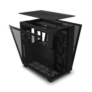 NZXT H9 FLOW Dual-Chamber Mid-Tower Airflow Case Three-sided 360° water-cooled sea view room tempered glass side panel PC gamer