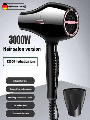 3000W Hair Salon Hair Dryer High Power Strong Wind Speed Dry Blue Light Ion Silent Home Hairdresser Special New Product