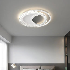 Round LED Ceiling Lights Modern Simple Living Room Bedroom Study Golden Acrylic Chandelier Nordic Indoor Lighting Decor Fixtures