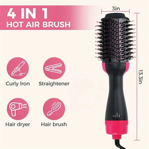 4 In 1 Hot Air Brush Styling Comb One-Step Heating Comb Hair Straightening Brush for Straight Curly Professional Hair Dryers