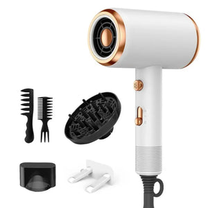 NEW High-Power 1800W Ionic Hair Dryer with Diffuser Comb Brush Attachment for Constant Temperature Hair Care, No Damage Blow Dry