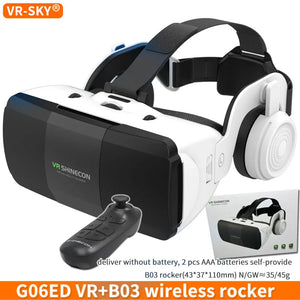 VR Virtual Reality Cinema 3D Glasses Box Headset Wearable Helmet G06ED VR For IOS Android 4.7-7.8inch Smartphone