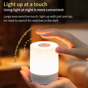 Touch Night Lamp USB LED Lamp Remote Control Switch Rechargeable Three Colors Lights Bedroom Portable Table Bedside Night Lamp