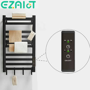 Electric Bathroom Towel Rack Timer Thermostat Smart Switch Heater for Towel Rail Black,Silver,White Bath Towel Dryer - Stereotech