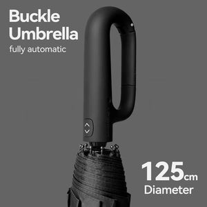 Travel Buckle Umbrella Outdoor, Automatic Umbrella Windproof Strong, 125cm Large Folding Rain Umbrella Men,