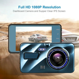 4inch Dash Cam Aluminium Alloy Full HD 1080P Night Vision  Front Rear View Loop Recording Dashboard Car DVR 2Lens Black Box